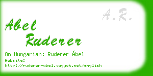 abel ruderer business card